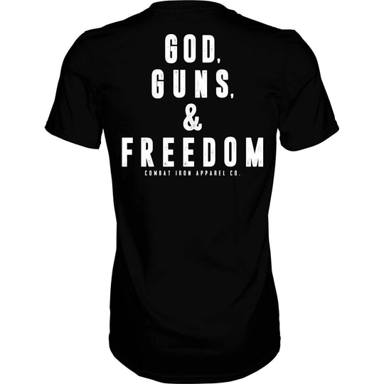 GOD, GUNS, & FREEDOM Men's T-Shirt - GRAPHIC T-SHIRT - One Revolver Surfboards