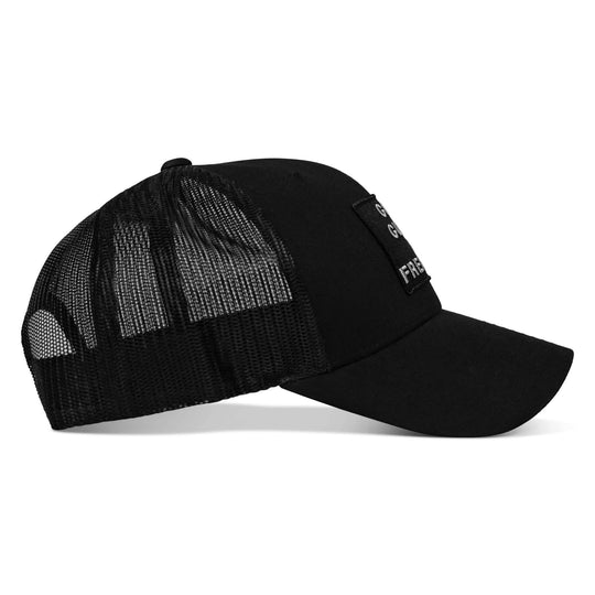 God, Guns, And Freedom Patch Mid-Profile Mesh Snapback Hat - One Revolver Surfboards