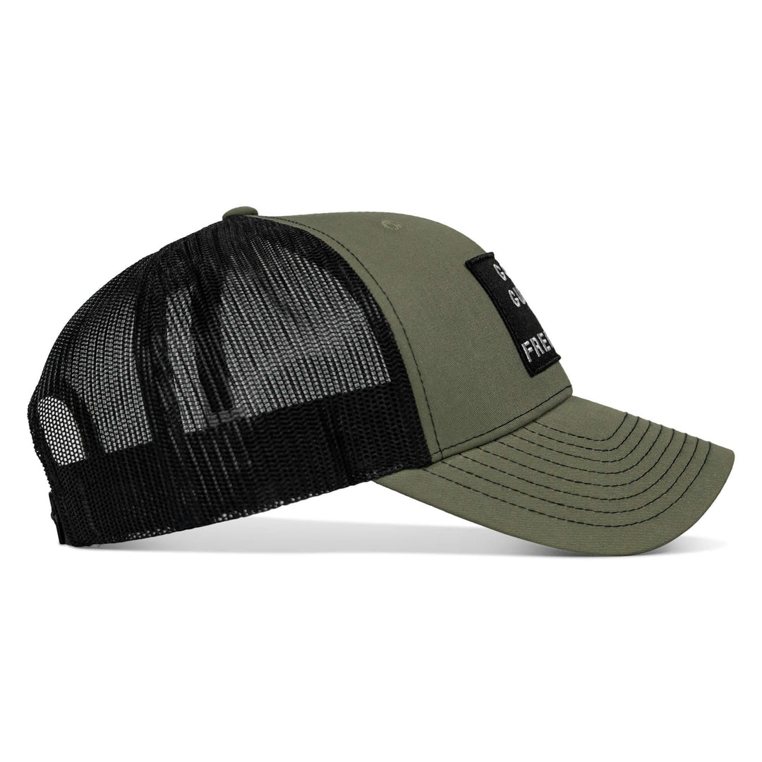 One Revolver Surfboards - God, Guns, And Freedom Patch Mid-Profile Mesh Snapback Hat HEADWEAR