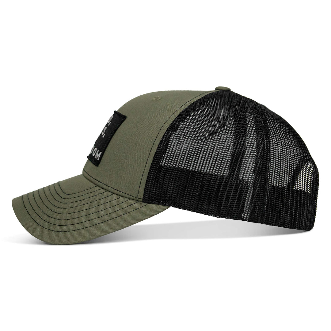 God, Guns, And Freedom Patch Mid-Profile Mesh Snapback Hat