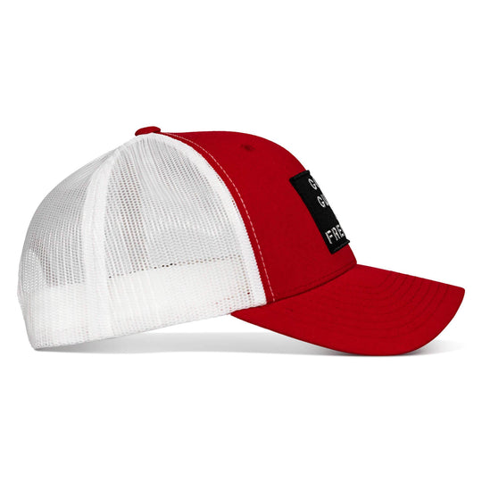 God, Guns, And Freedom Patch Mid-Profile Mesh Snapback Hat - One Revolver Surfboards