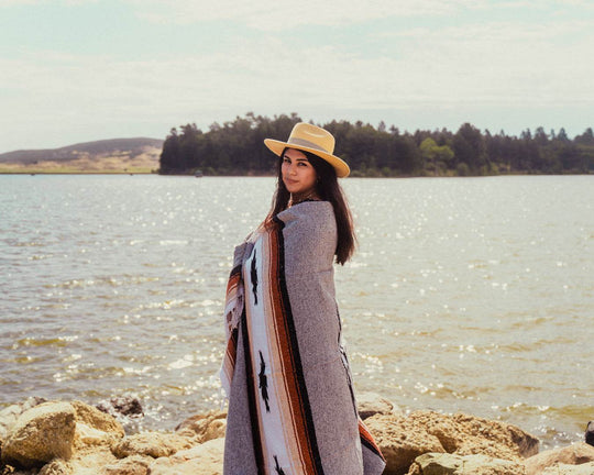 Grey Baja Mexican Diamond Yoga Blanket - One Revolver Surfboards