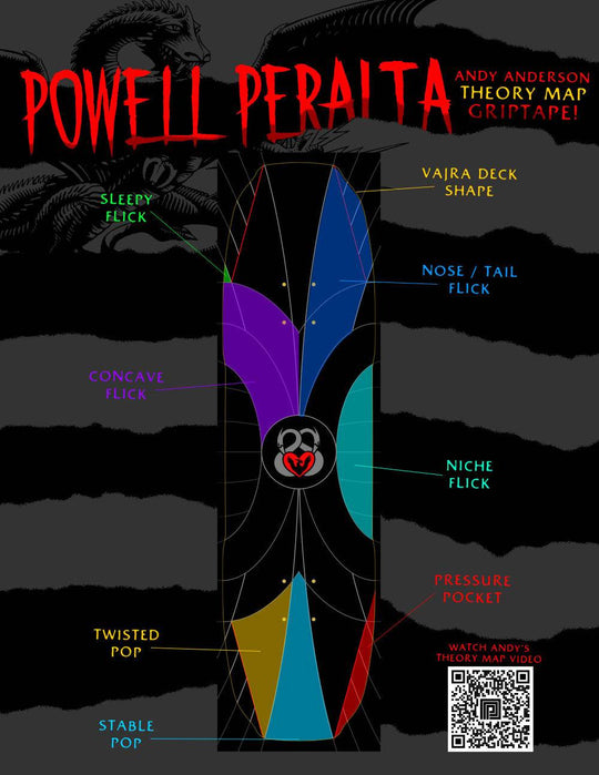 Powell Peralta Andy Anderson Theory Map Premium Skateboard Grip Tape - One Revolver Surfboards