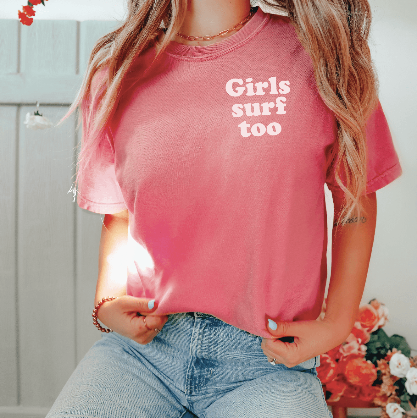 Girls Surf Too Adult Tee - One Revolver Surfboards