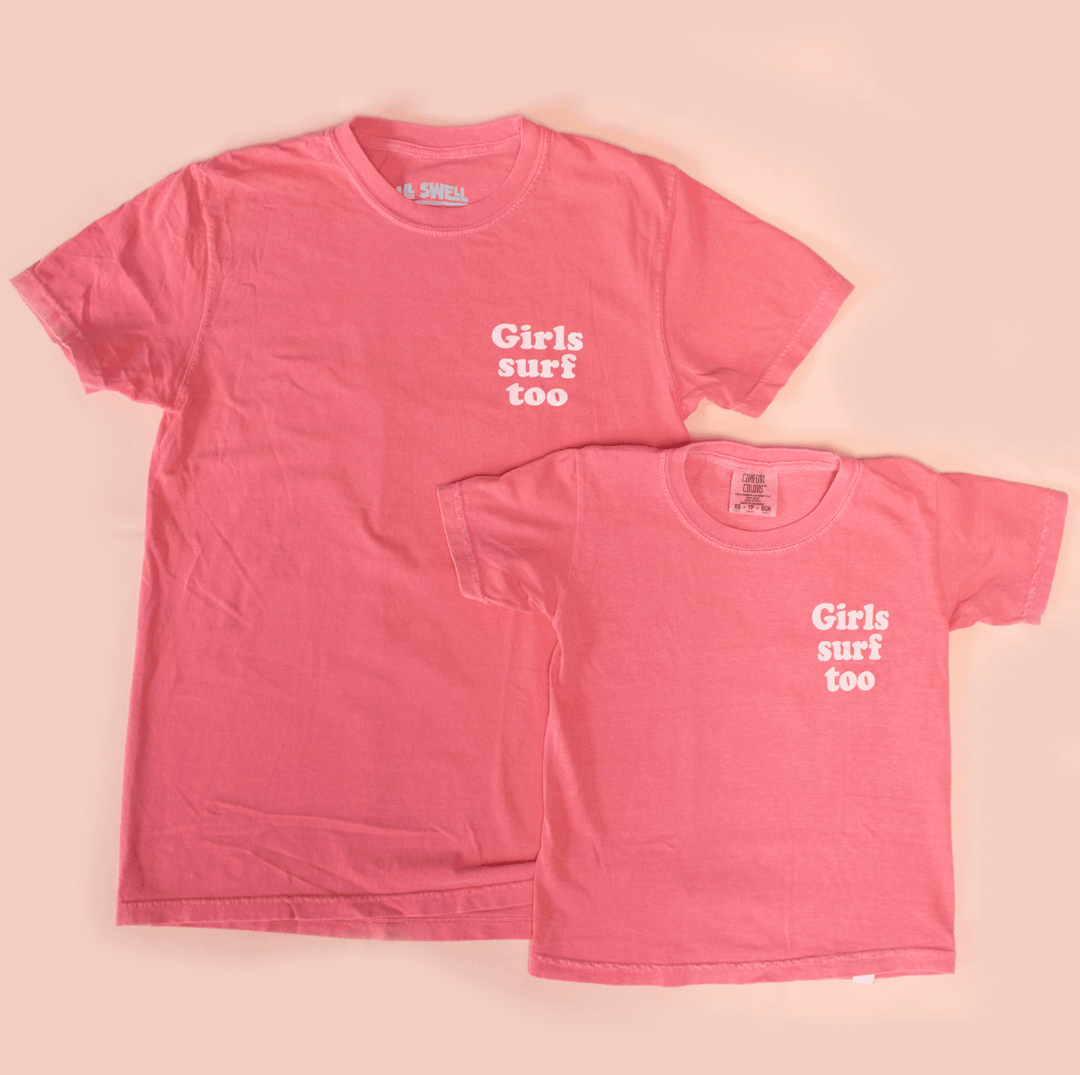 Girls Surf Too Adult Tee - One Revolver Surfboards