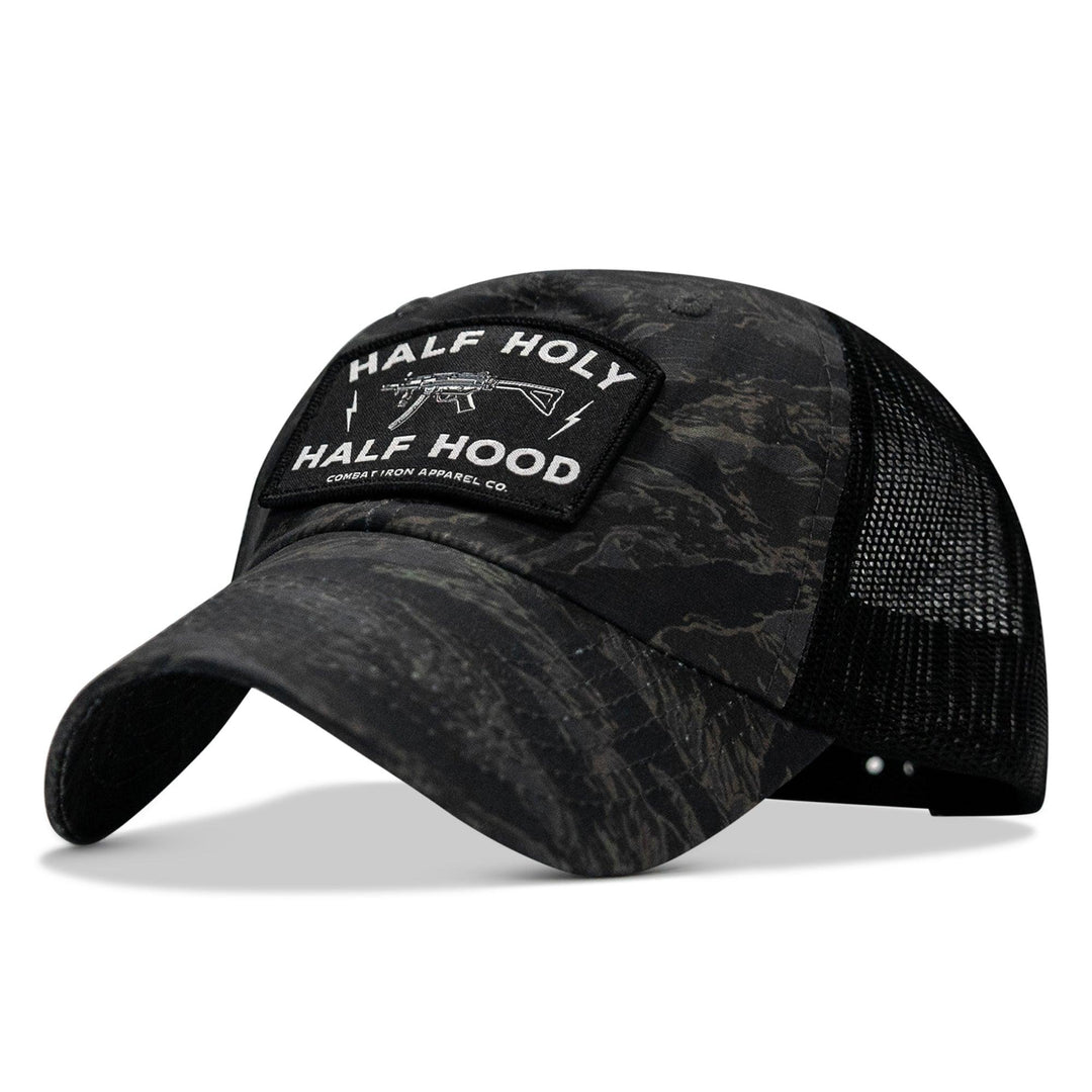 One Revolver Surfboards - Half Holy. Half Hood Patch. Tactical Ripstop Mesh Snapback Hat HEADWEAR