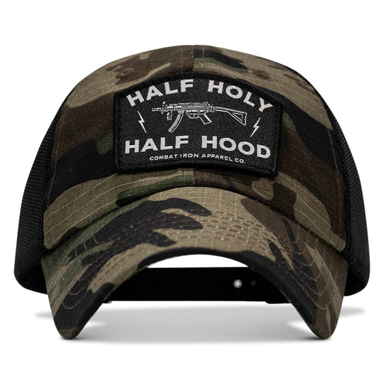 One Revolver Surfboards - Half Holy. Half Hood Patch. Tactical Ripstop Mesh Snapback Hat HEADWEAR
