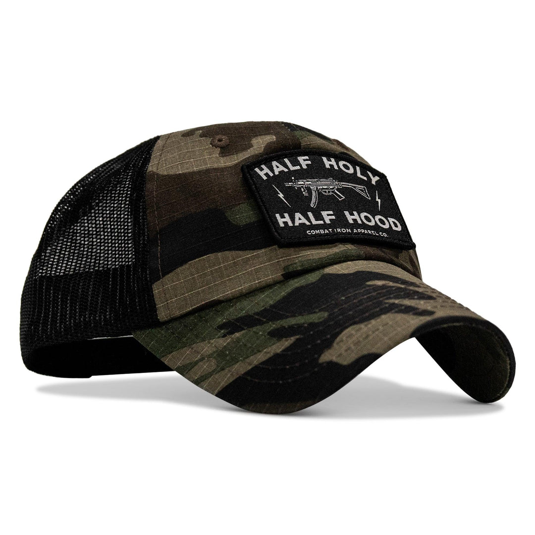 One Revolver Surfboards - Half Holy. Half Hood Patch. Tactical Ripstop Mesh Snapback Hat HEADWEAR