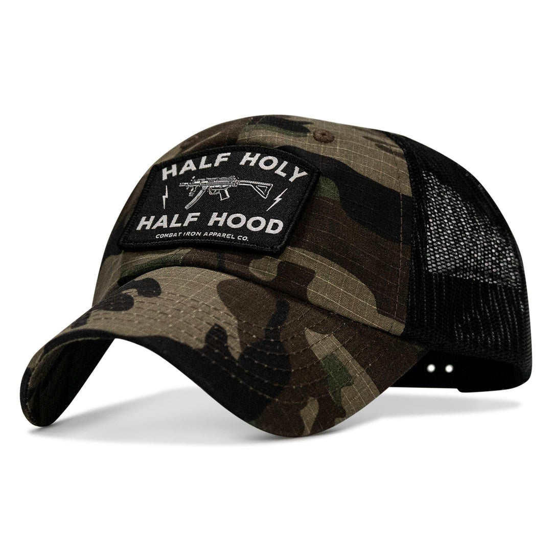 One Revolver Surfboards - Half Holy. Half Hood Patch. Tactical Ripstop Mesh Snapback Hat HEADWEAR