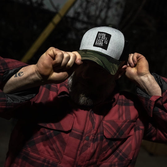 One Revolver Surfboards - Hard to Kill. Easy to Bang. Patch Snapback Hat HEADWEAR