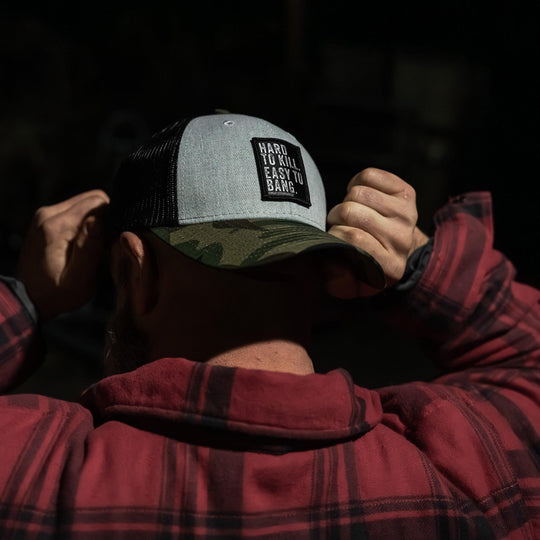 One Revolver Surfboards - Hard to Kill. Easy to Bang. Patch Snapback Hat HEADWEAR
