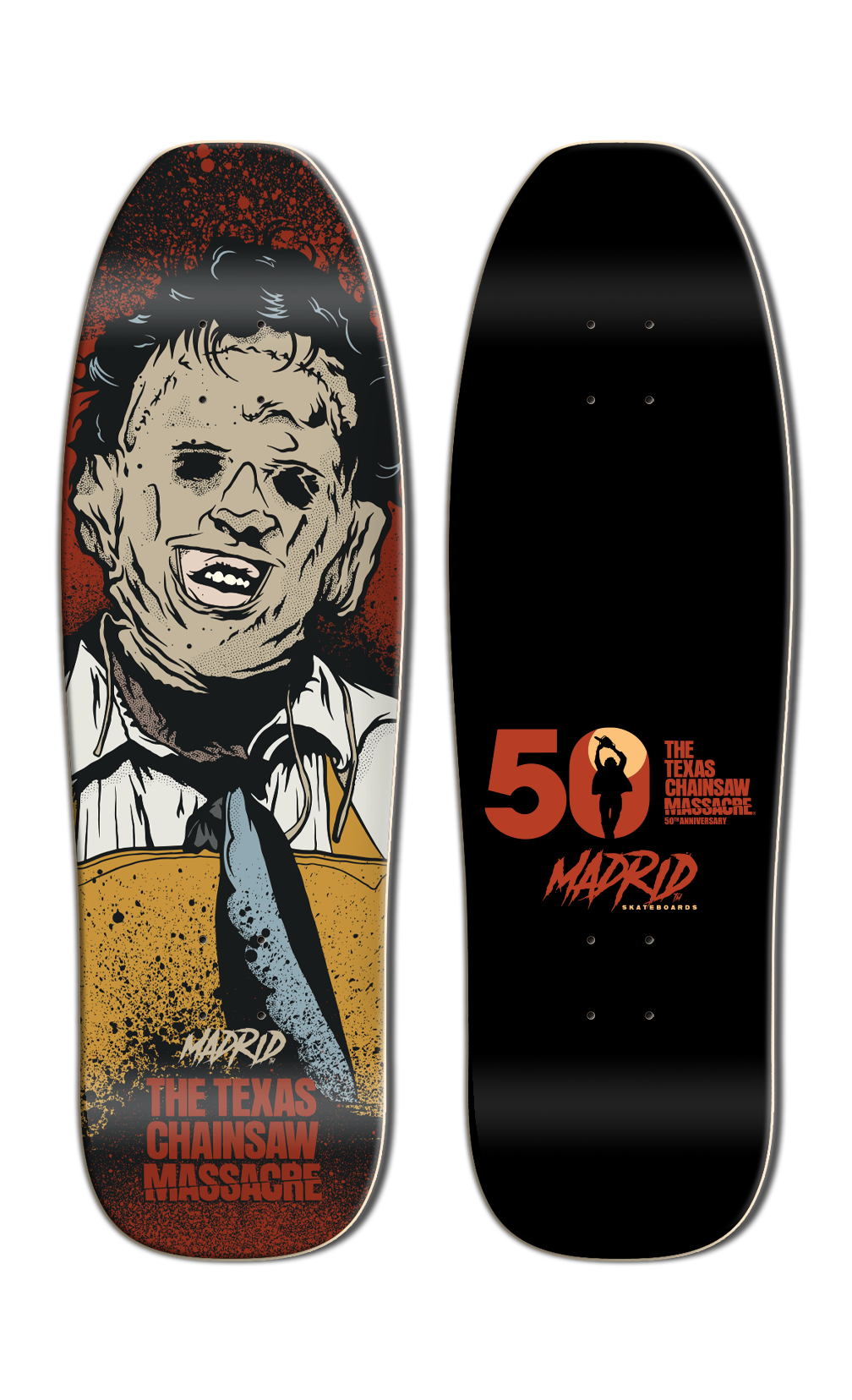 MADRID x TEXAS CHAINSAW MASSACRE HEADCHEESE POOL SUN SHAPE 9.5" SKATEBOARD DECK - One Revolver Surfboards