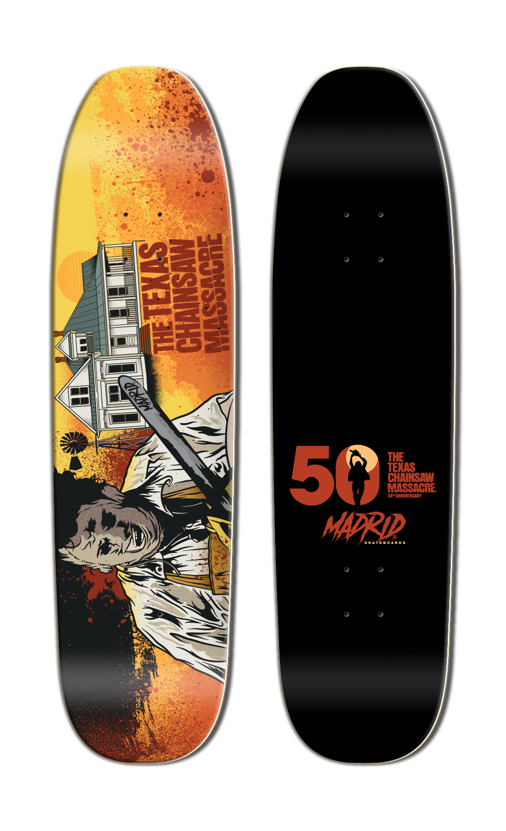 MADRID x TEXAS CHAINSAW MASSACRE HOMEFRONT POOL SHOVEL SHAPE 8.625" SKATEBOARD DECK - One Revolver Surfboards