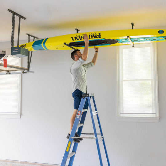 Hi-Port 2 | SUP & Surfboard Adjustable Ceiling Storage Rack | Single | Holds 75 lbs - One Revolver Surfboards