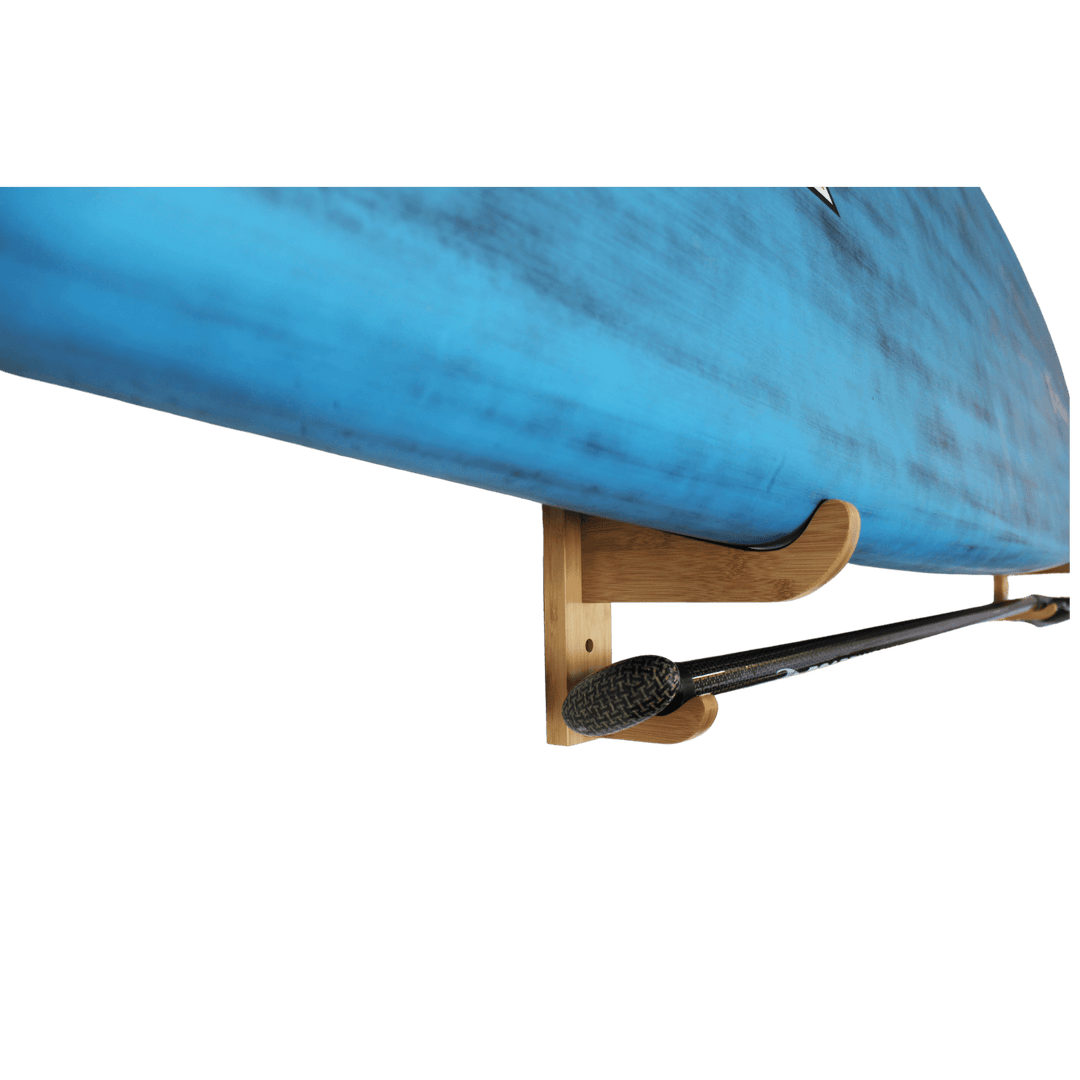 Bamboo SUP Wall Mount with Paddle Rack - One Revolver Surfboards