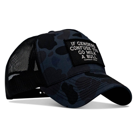 If Genders Confuse You, Go Milk A Bull Patch Snapback Hat - One Revolver Surfboards