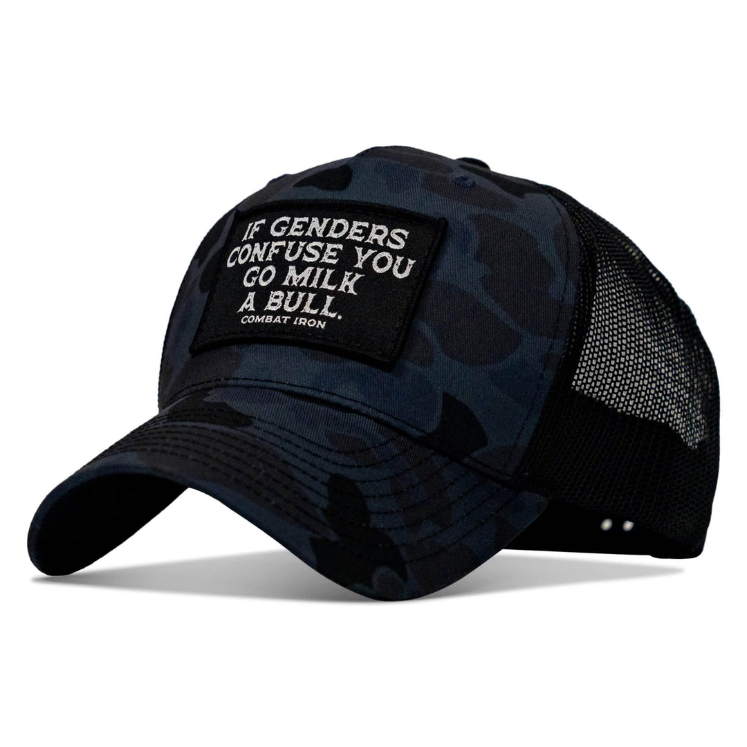 If Genders Confuse You, Go Milk A Bull Patch Snapback Hat - One Revolver Surfboards