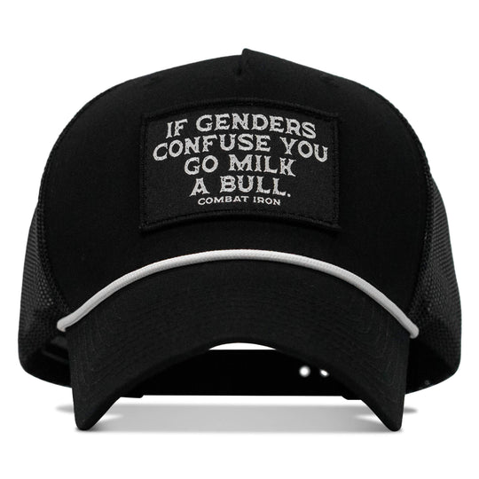 If Gender Confuses You Go Milk A Bull Patch Rope Snapback Hat
