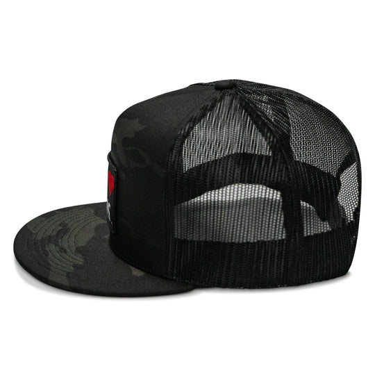 I Love Hot Moms Patch Flatbill Snapback Hat