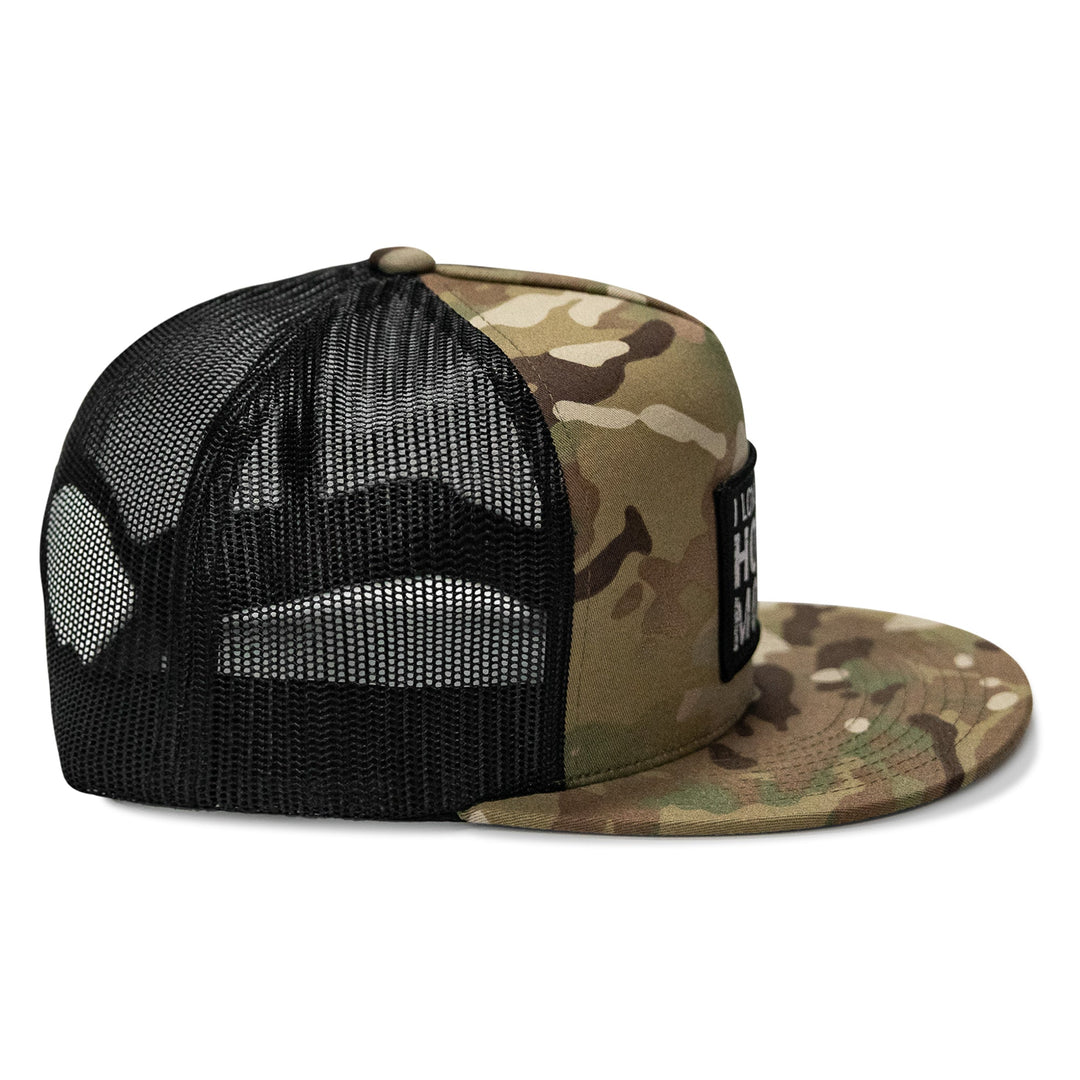 I Love Hot Moms Patch Flatbill Snapback Hat