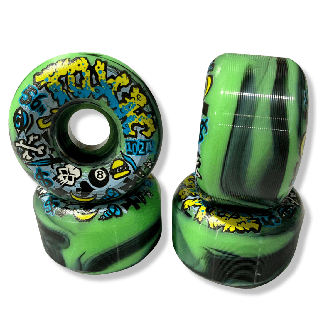 Toxic Team VERY HARD Wheels 56mm/102a - Skateboard Wheels - One Revolver Surfboards