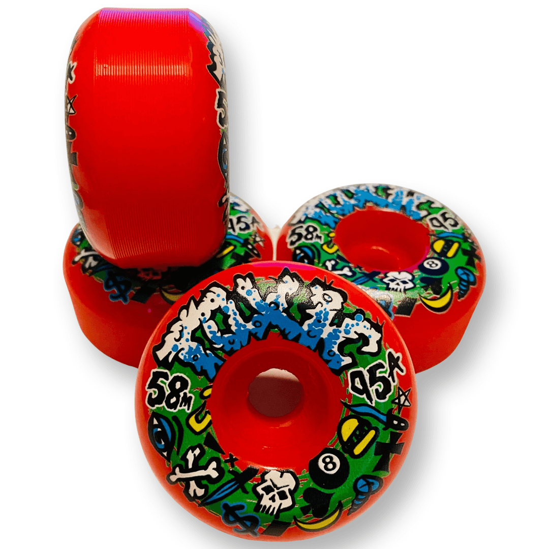 Toxic Team MED HARD Wheels 58mm/95A - One Revolver Surfboards