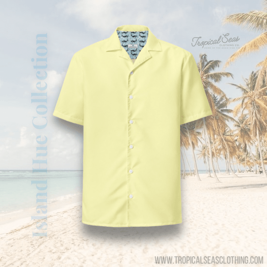 Labelless Butter Yellow Button Down Camp Shirt - One Revolver Surfboards