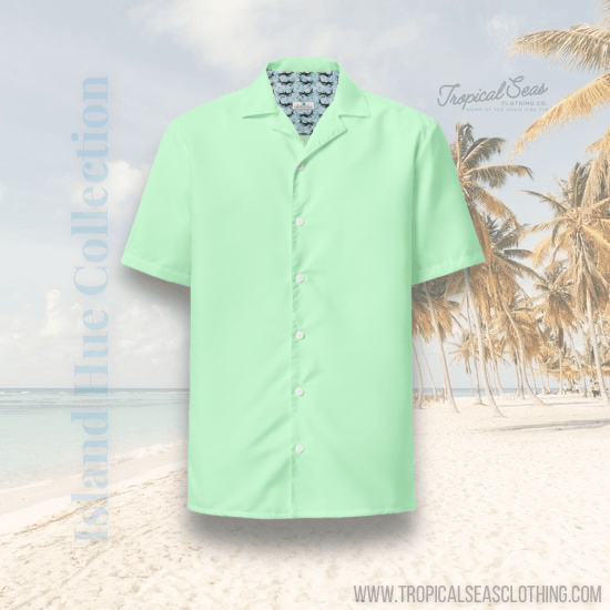Labelless Mint Green Button Down Camp Shirt - One Revolver Surfboards