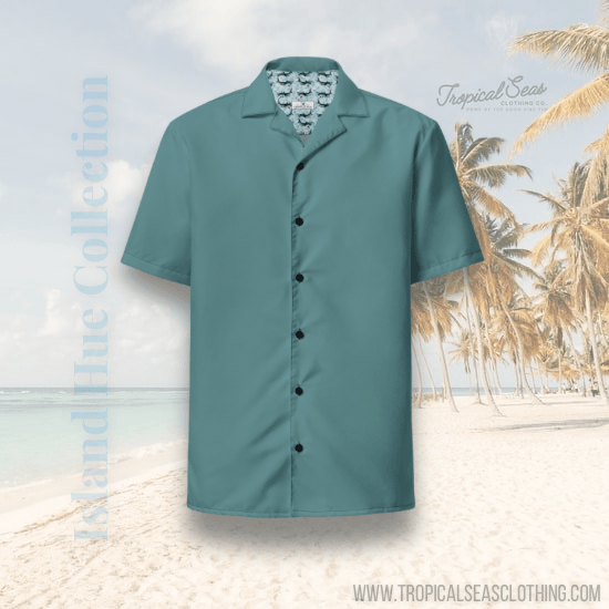 Labelless Ocean Green Button Down Camp Shirt - One Revolver Surfboards