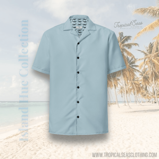 Labelless Shark Skin Blue Button Down Camp Shirt - One Revolver Surfboards