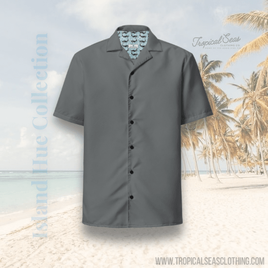 Labelless Shadow Grey Button Down Camp Shirt - One Revolver Surfboards