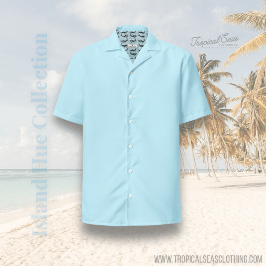 Labelless Bahama Water Blue Button Down Camp Shirt - One Revolver Surfboards