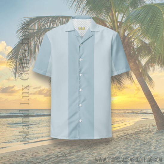 Mako Blue & Gray Button Down Camp Shirt - One Revolver Surfboards