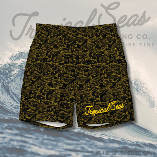 Men's Eco Sea of Gold Riches Swim Trunks - One Revolver Surfboards