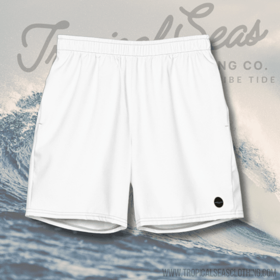 Men's White Eco Board Shorts - One Revolver Surfboards