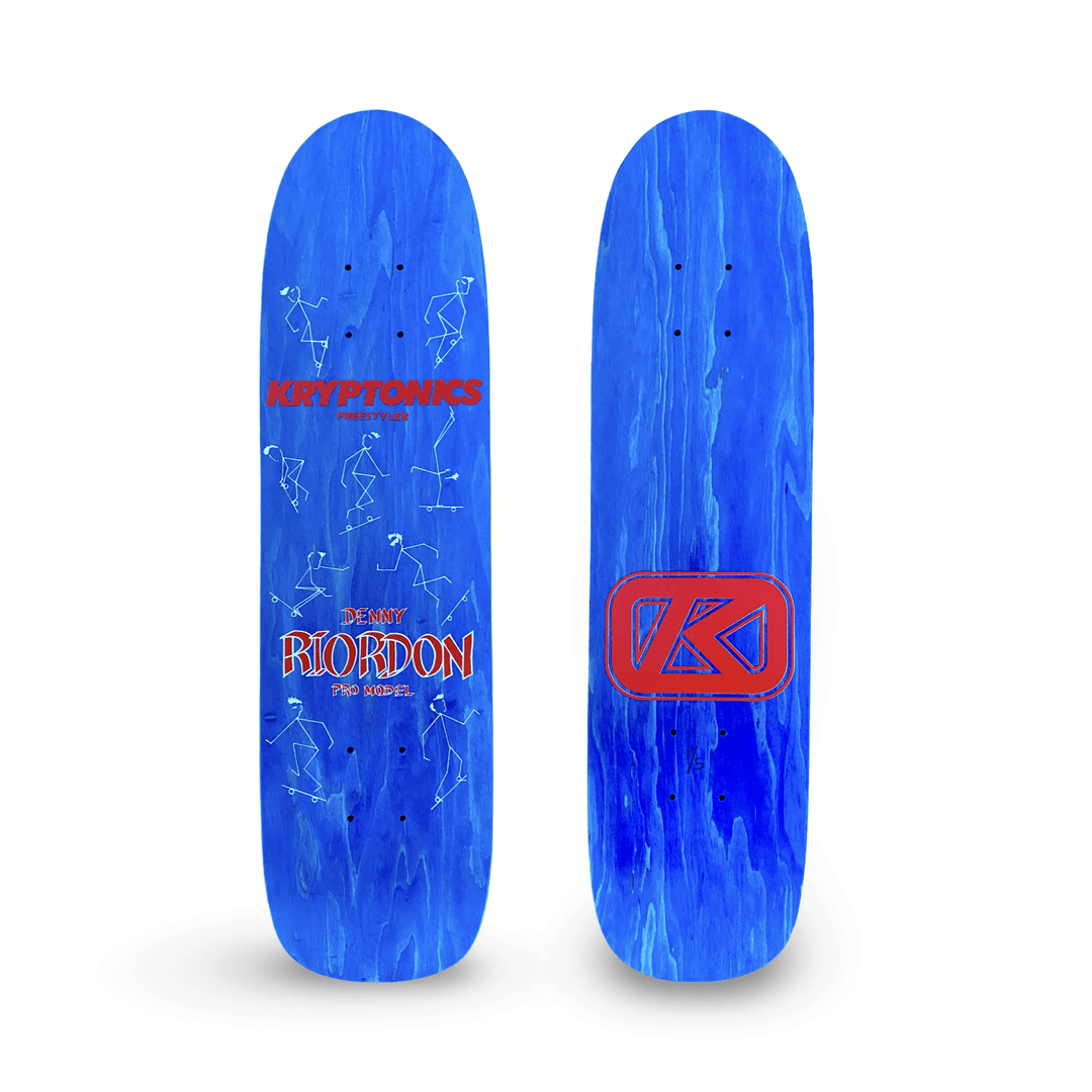 Denny Riordon Stick Man FREESTYLE Limited Edition Deck 7.3” x 27.75” HAND PAINTED (1 of 5) - Skateboard Decks - One Revolver Surfboards