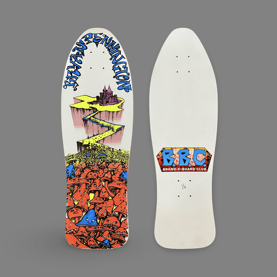 BBC Bryan Pennington Marching Mushrooms Deck 9.5”x30” HAND-PAINTED, LIMITED EDITION (1 of 5) - Skateboard Decks - One Revolver Surfboards