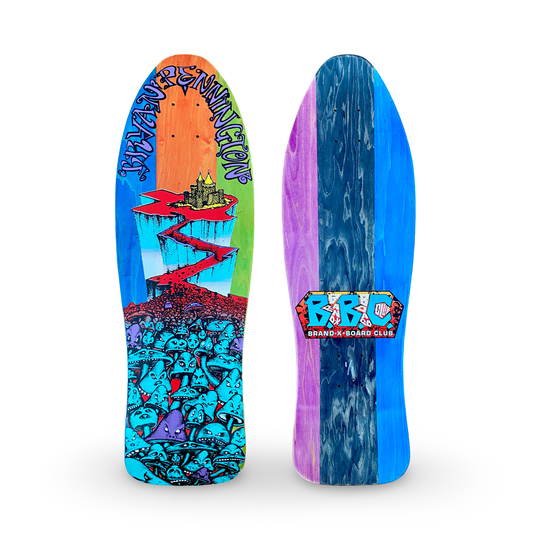 BBC Bryan Pennington Marching Mushrooms ONE OF A KIND Deck 9.5”x30” HAND-PAINTED (1 of 1)
