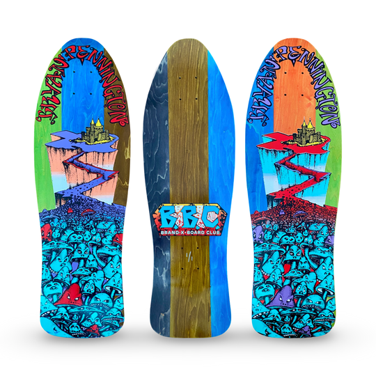 BBC Bryan Pennington Marching Mushrooms ONE OF A KIND Deck 9.5”x30” HAND-PAINTED (1 of 1)