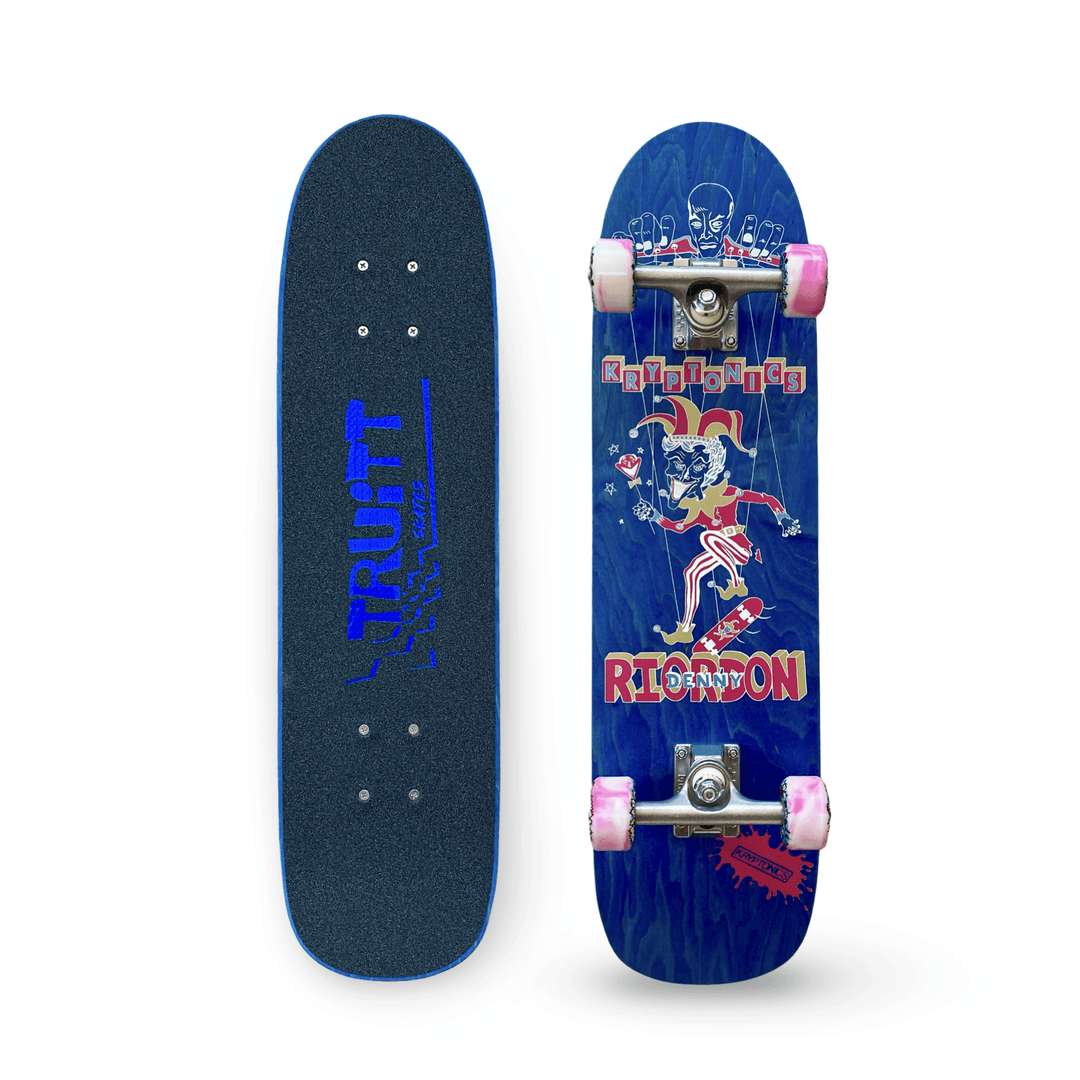 Denny Riordon Jester FREESTYLE Limited Edition 7.3”x28” HAND PAINTED (1 of 15) COMPLETE SKATEBOARD - One Revolver Surfboards