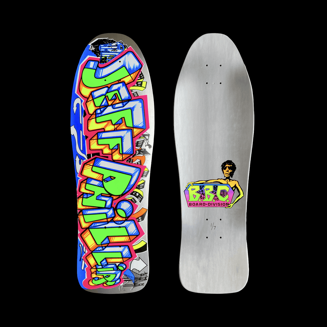 Jeff Phillips GRAFFITI Ultra Limited Edition, Metallic Silver HAND-PAINTED BBC Deck (1 of 7) - One Revolver Surfboards
