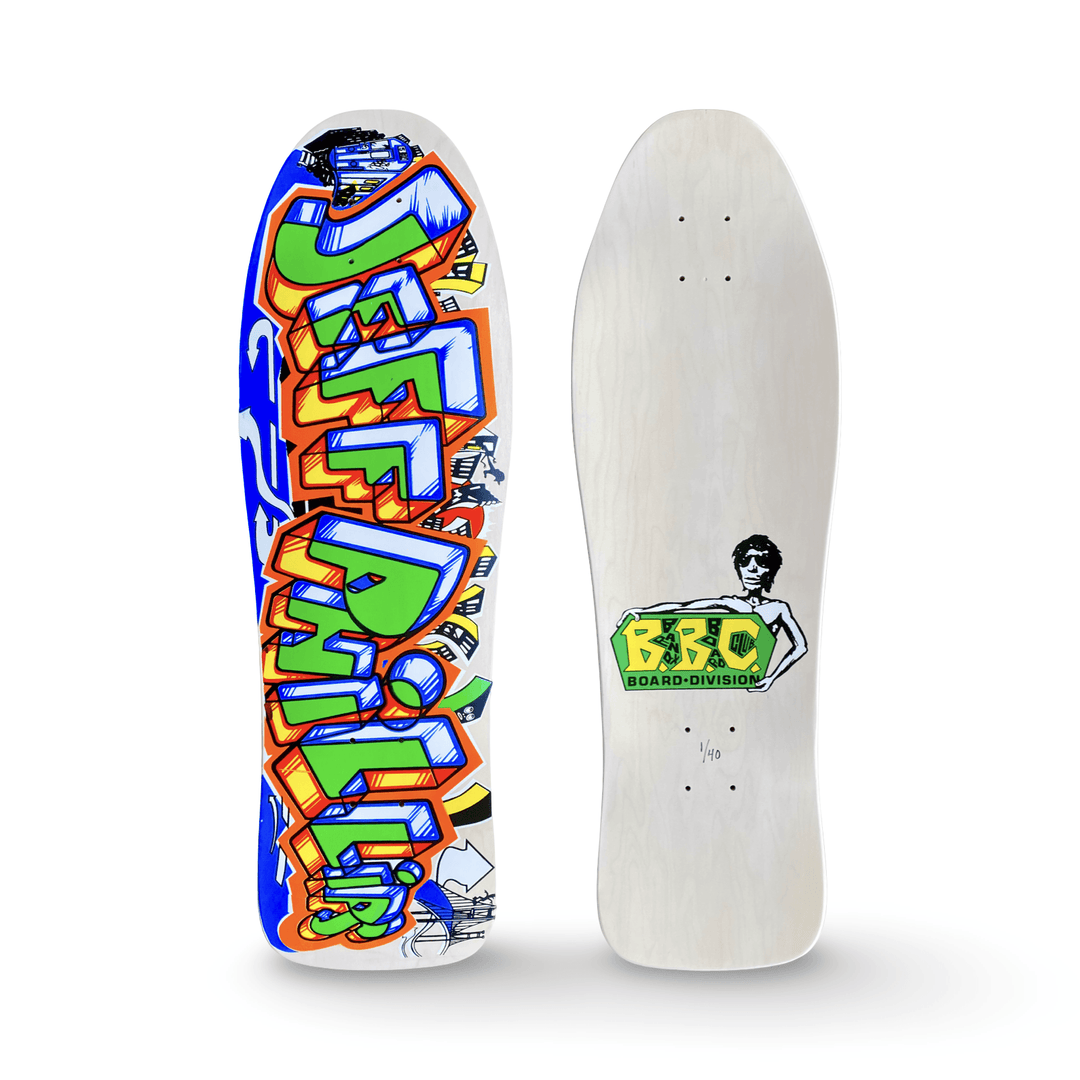 Jeff Phillips GRAFFITI Limited Edition, White HAND PAINTED BBC Deck (1 of 40) - One Revolver Surfboards