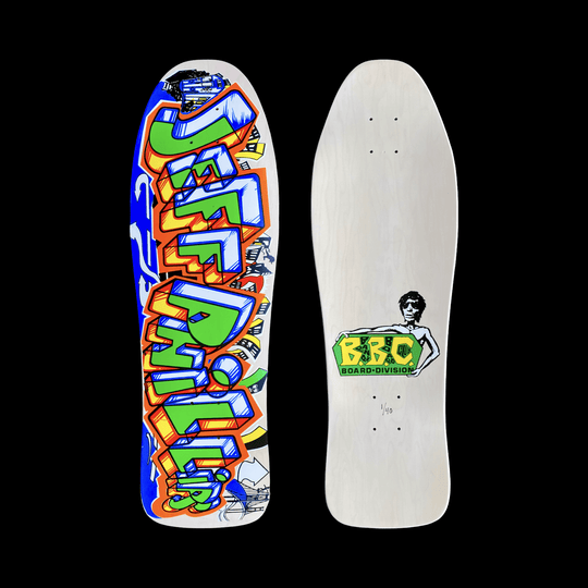 Jeff Phillips GRAFFITI Limited Edition, White HAND PAINTED BBC Deck (1 of 40) - One Revolver Surfboards