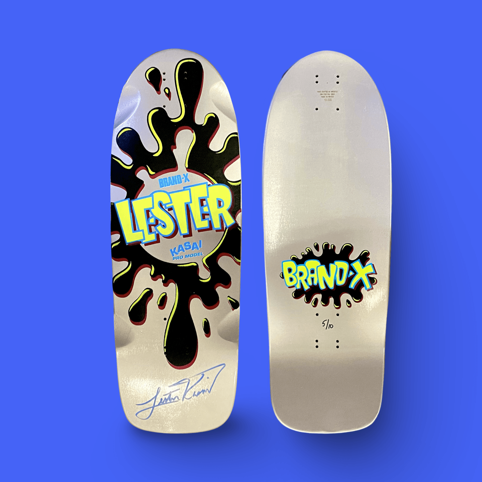 Lester Kasai 10”x30” HAND-PAINTED, NEON, FLOCKED & AUTOGRAPHED Limited Edition Deck (1 of 10) - One Revolver Surfboards