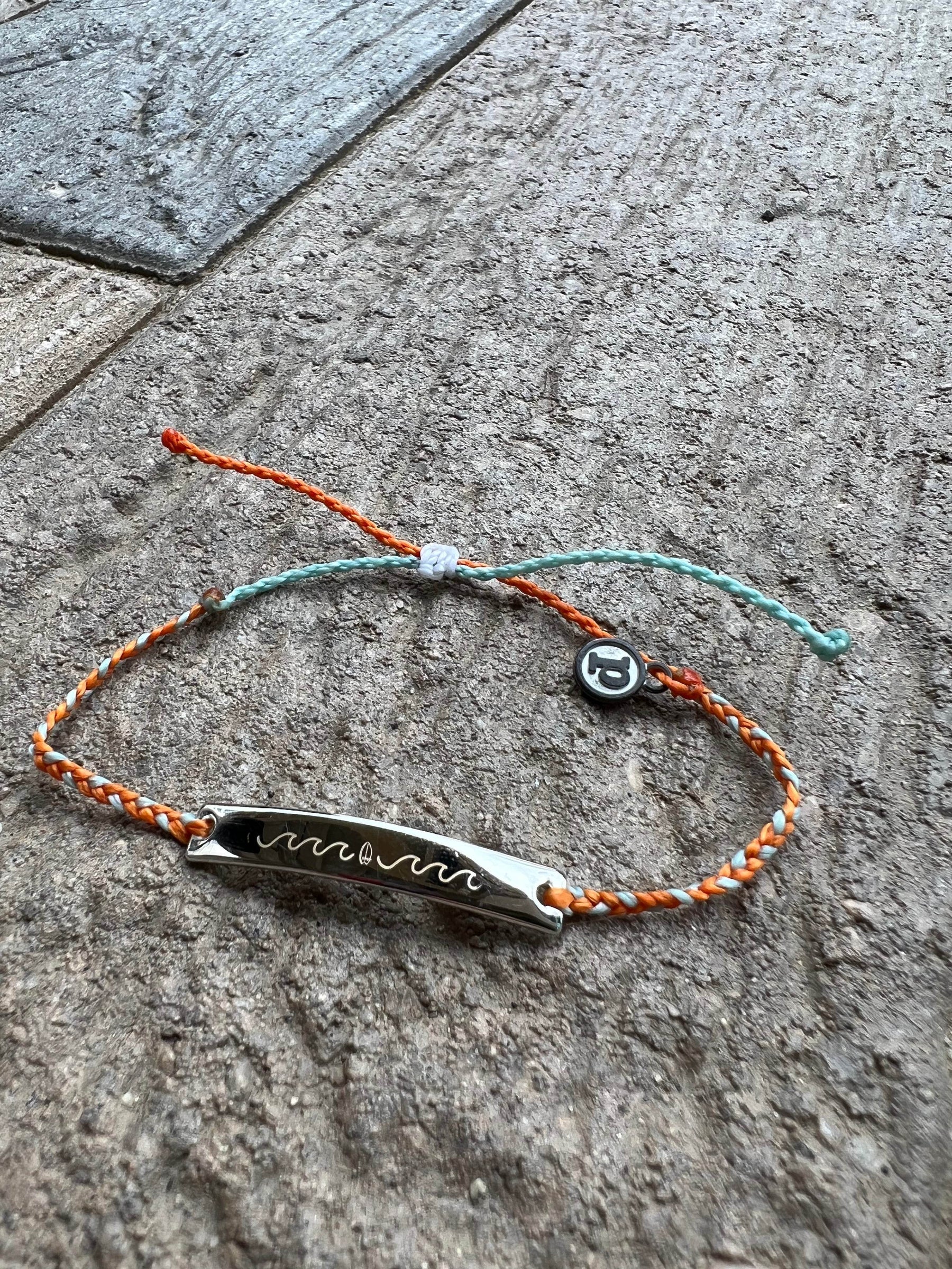 Pura Vida Bracelet with Engraved Bar - One Revolver Surfboards