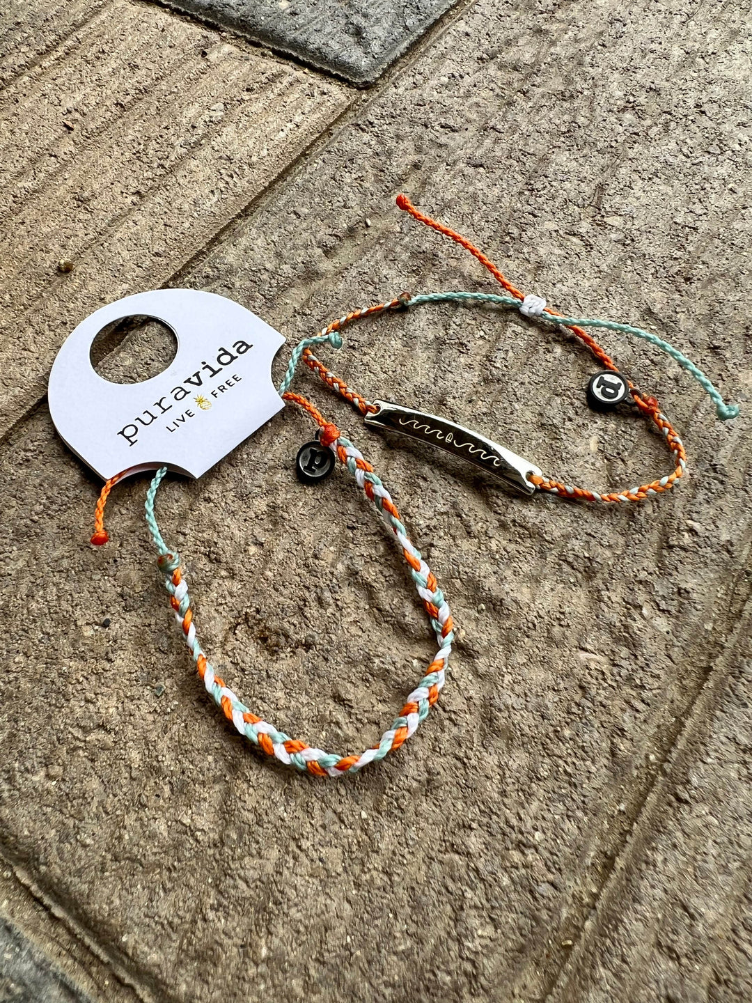 Pura Vida Bracelet with Engraved Bar - One Revolver Surfboards