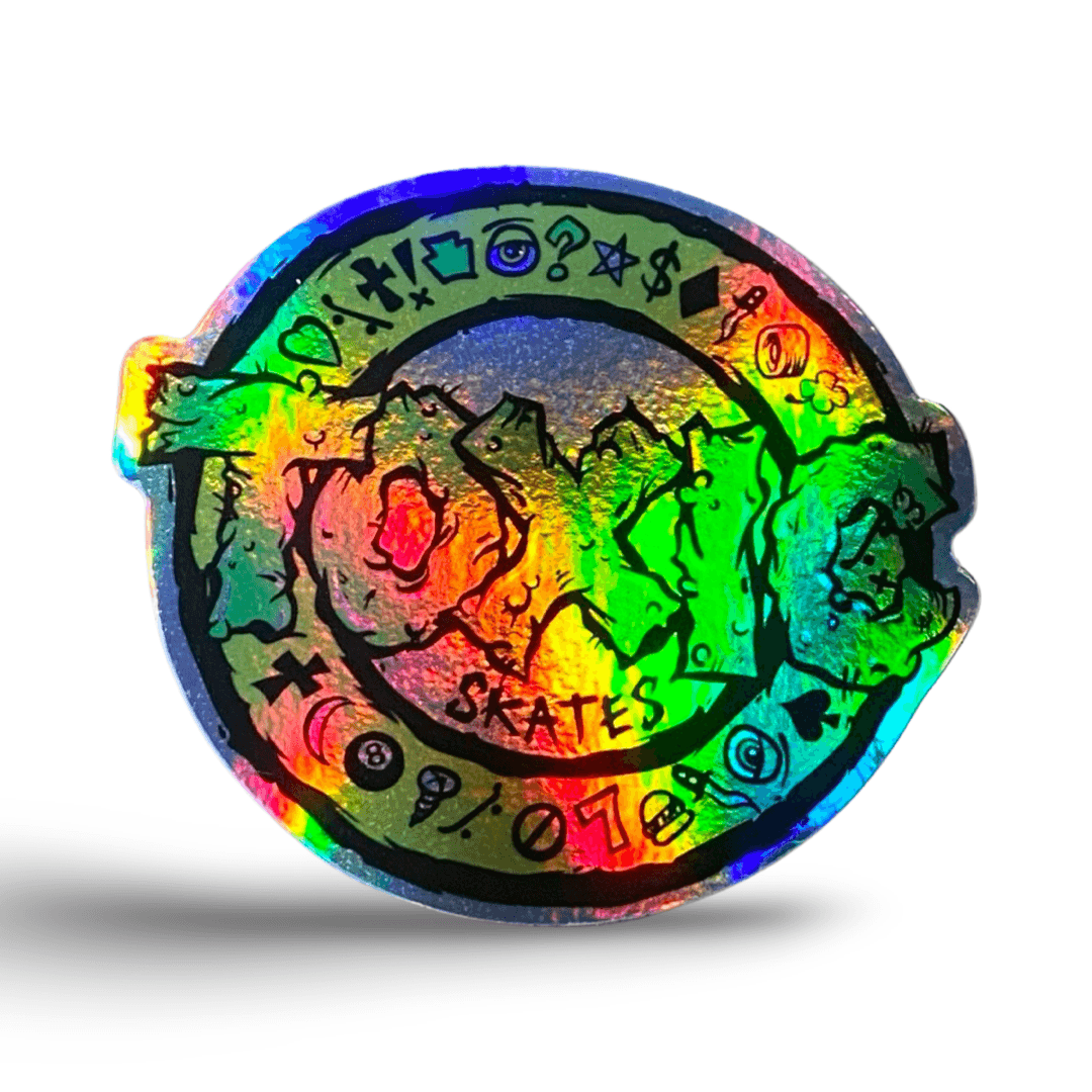 Toxic Skates Sticker 3” HOLOGRAPHIC - One Revolver Surfboards