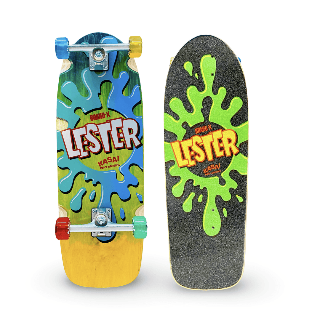 Lester Kasai 10”x30” Limited Edition, HAND PAINTED Complete Skateboard - One Revolver Surfboards