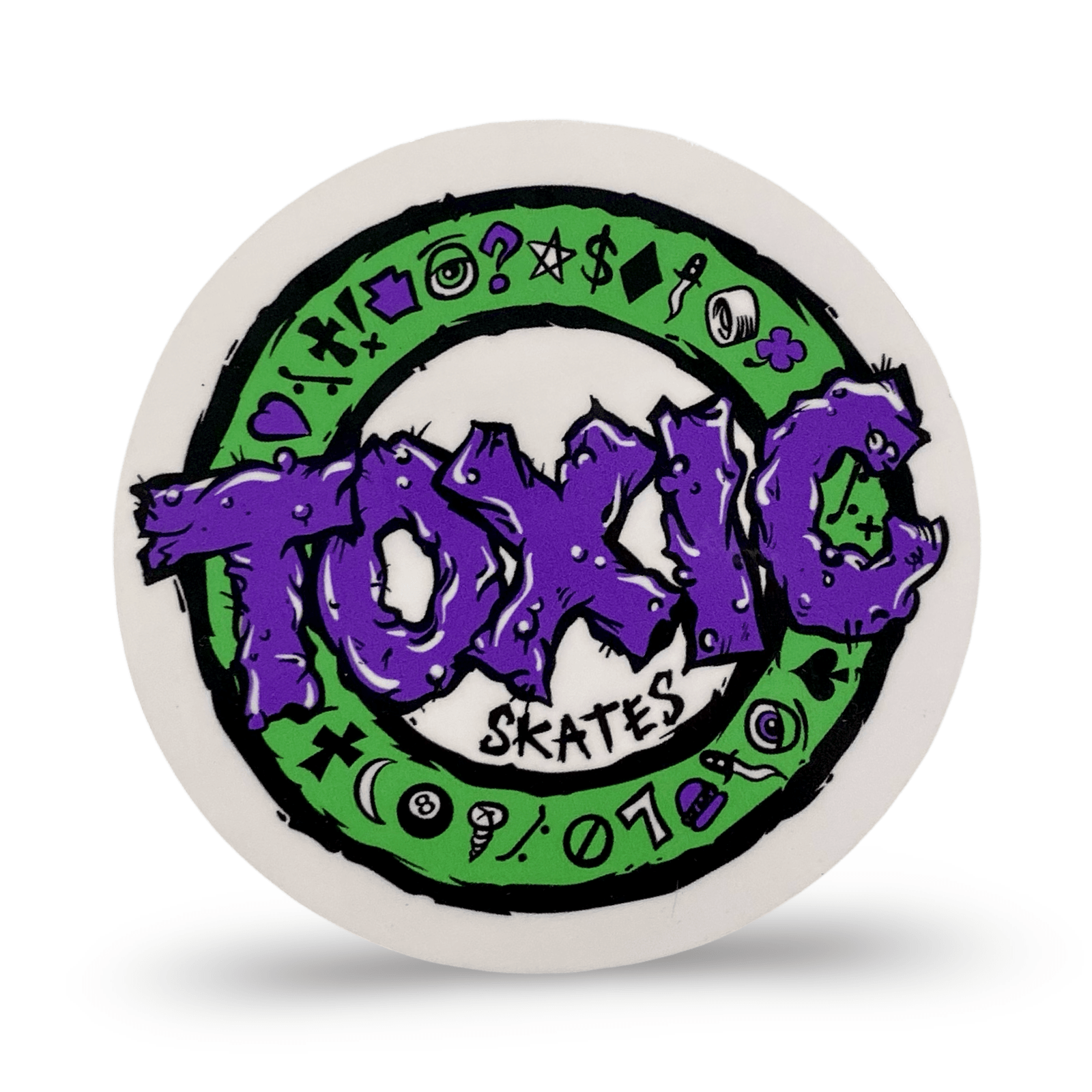 Toxic Logo Sticker 2.6” - One Revolver Surfboards