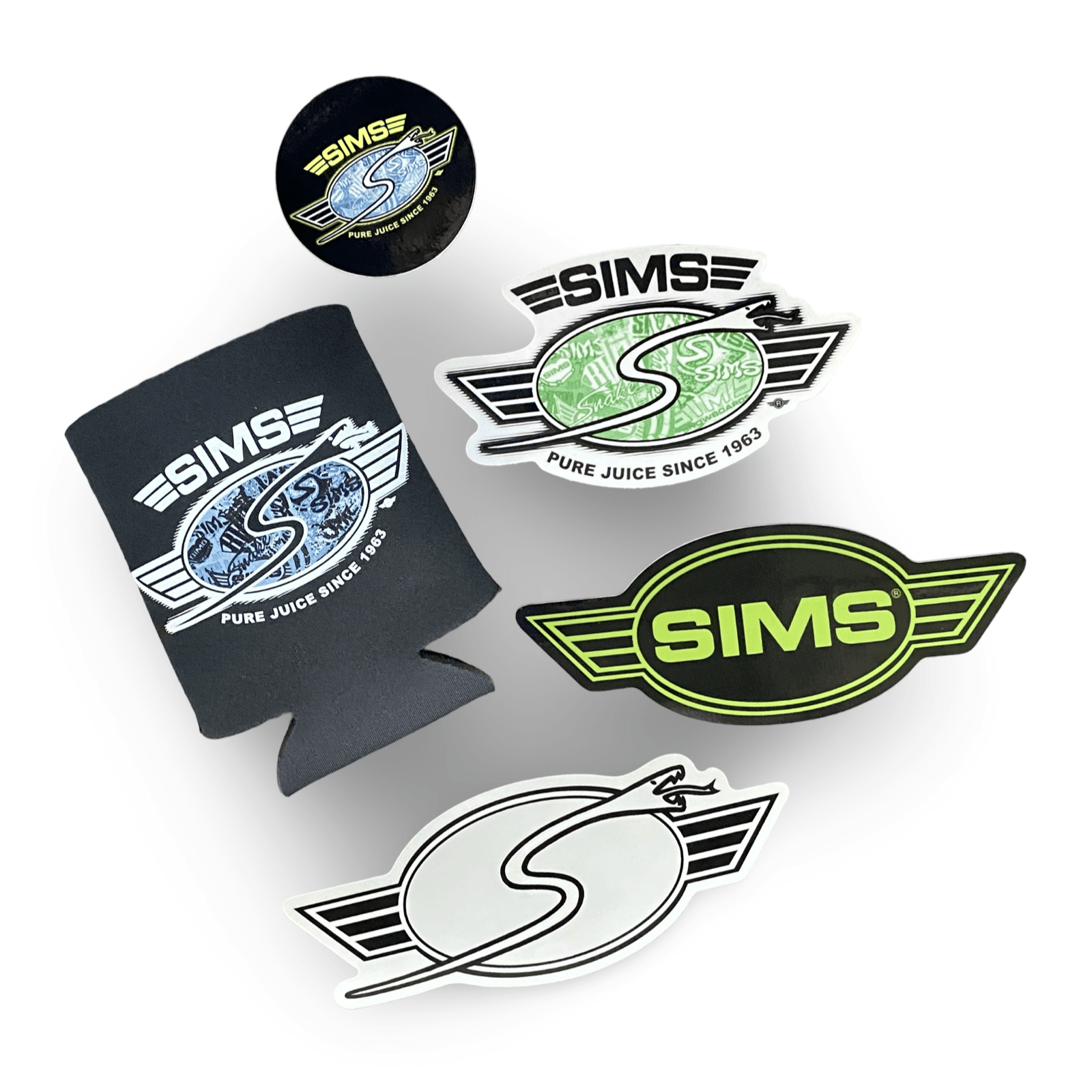 Sims Koozie & Stickers 5-Piece Pack - One Revolver Surfboards